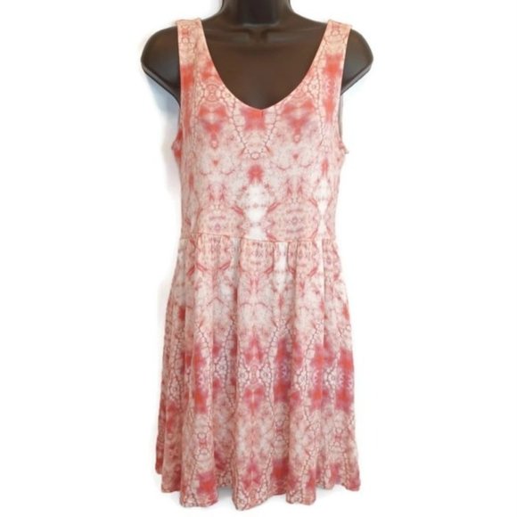 one clothing Dresses & Skirts - ONE CLOTHING WMN'S Sz XL Tie-dye Pink White Sleeveless Dress Mini Casual, Beach
